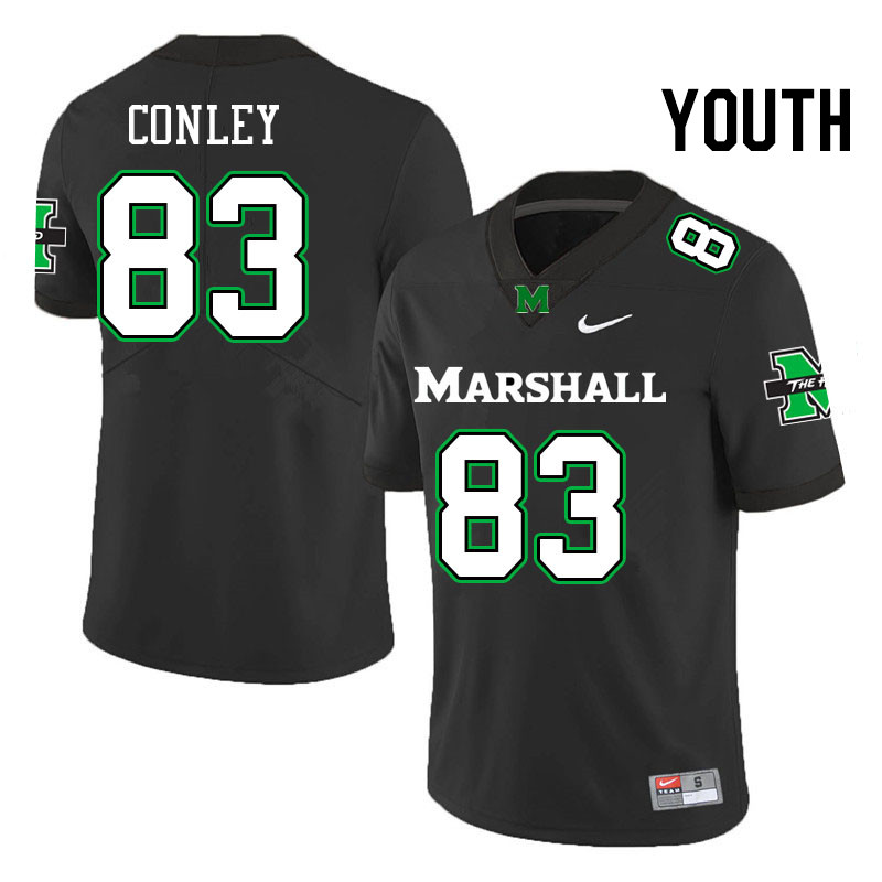 Youth #83 Cade Conley Marshall Thundering Herd College Football Jerseys Stitched Sale-Black
